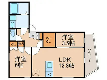 杉並区高円寺南5丁目計画(2LDK/4階)の間取り写真