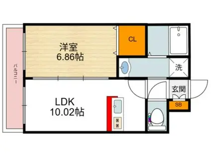 GRACE SHOEI(1LDK/2階)の間取り写真