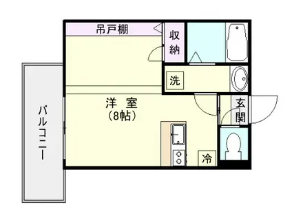 ティダ小松原(ワンルーム/1階)の間取り写真