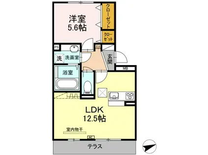 レーヴ新地(1LDK/3階)の間取り写真