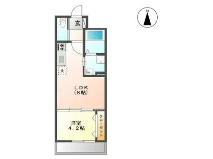 仙台市地下鉄東西線 宮城野通駅 徒歩8分 5階建 築12年(1LDK/1階)の間取り写真