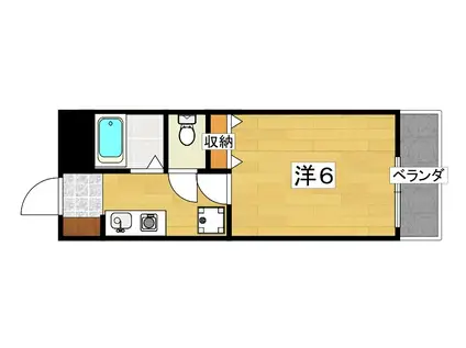 フリーディオ木屋元町(1K/3階)の間取り写真