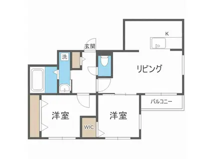 ビッグレジデンス中島公園(2LDK/4階)の間取り写真