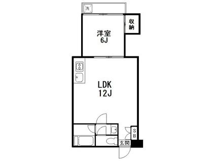 麻布十番ハイツ(1LDK/2階)の間取り写真