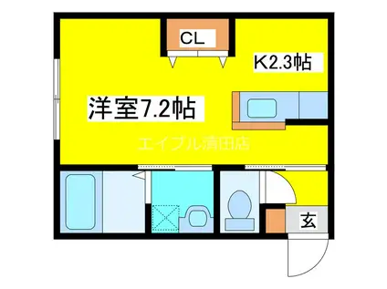 LIEN KITAHIROSHIMA I(1K/4階)の間取り写真
