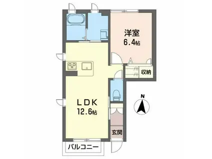 シャーメゾンひまわりA(1LDK/1階)の間取り写真