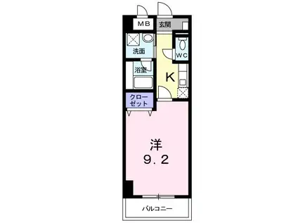 グロースリング(1K/2階)の間取り写真