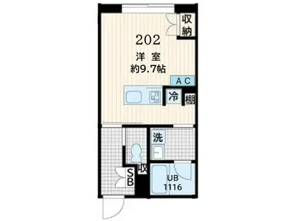 FULLA恵比寿(ワンルーム/1階)の間取り写真