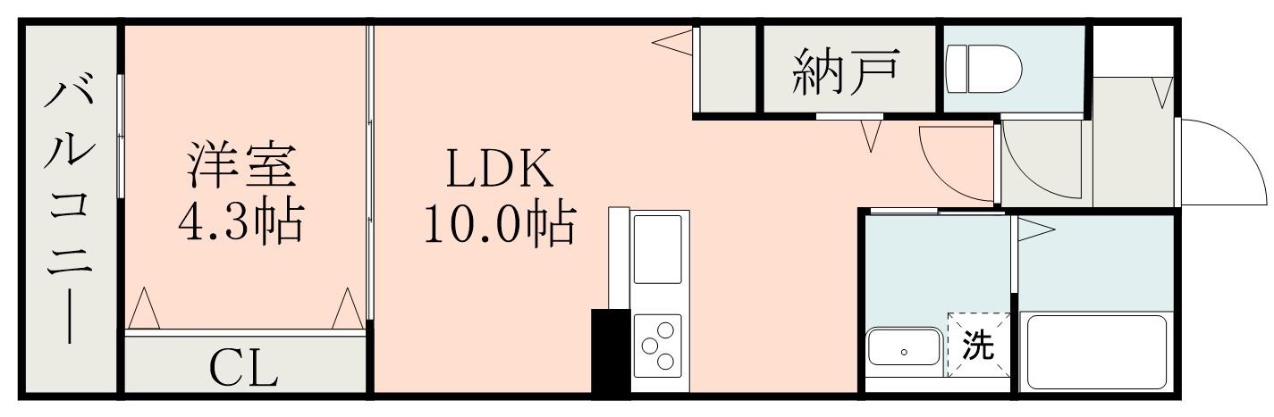フォルトゥーナ(1LDK/2階)の間取り写真