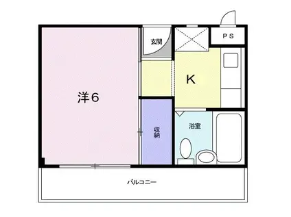 アルカディア塚口(ワンルーム/2階)の間取り写真