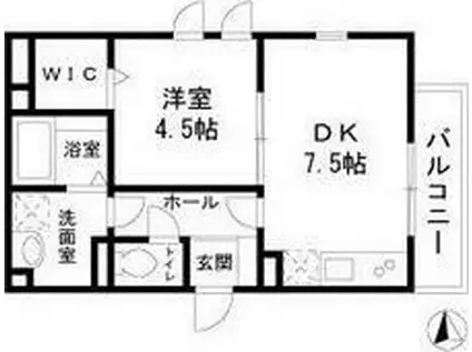 レガーロ(ワンルーム/2階)の間取り写真