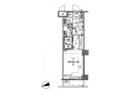 クレヴィスタ板橋桜川(1K/2階)の間取り写真