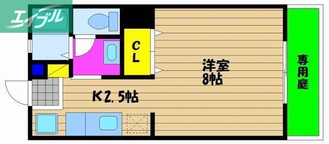 後神ハイツ(1K/1階)の間取り写真