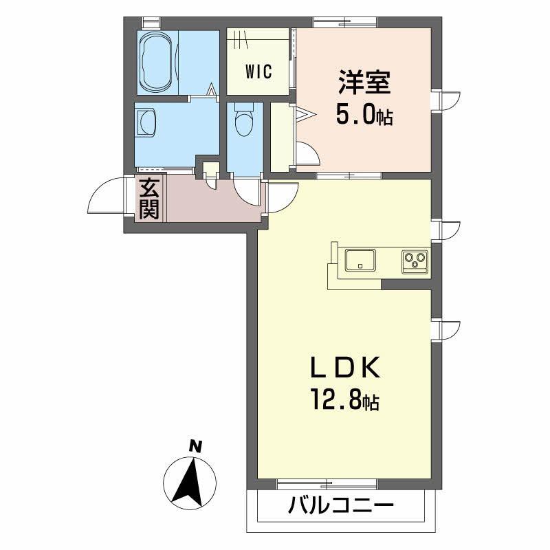 シャーメゾン ツインズ B棟(1LDK/1階)の間取り写真