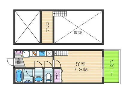 プロスペクト中之島(1K/11階)の間取り写真