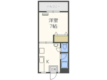 川嶋コーポ(1DK/2階)の間取り写真