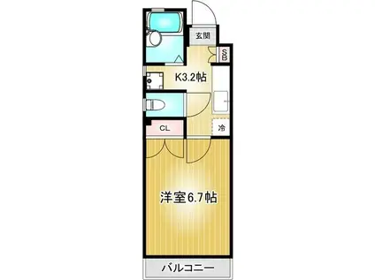 大宮サンハイム(1K/1階)の間取り写真