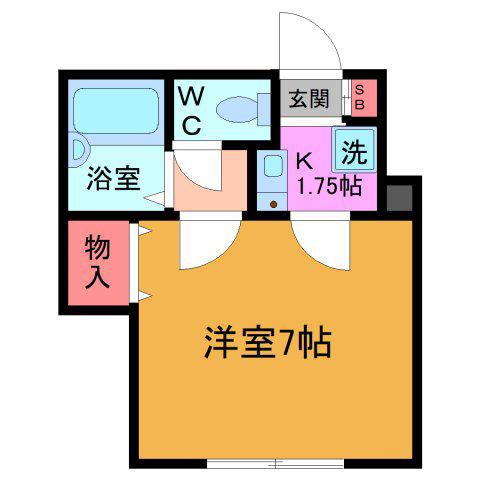 MSコート(1K/1階)の間取り写真
