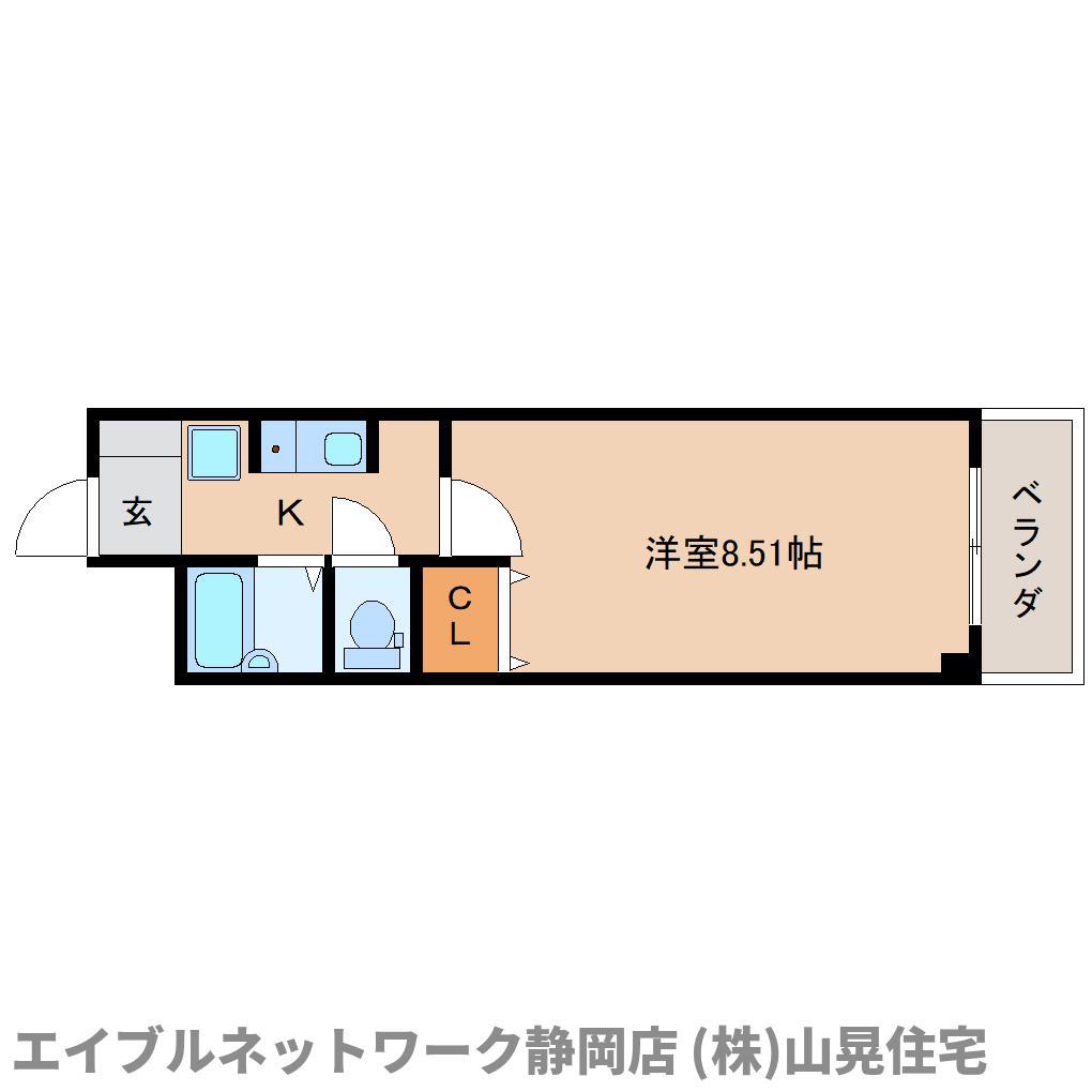 服部園ビル(1K/2階)の間取り写真