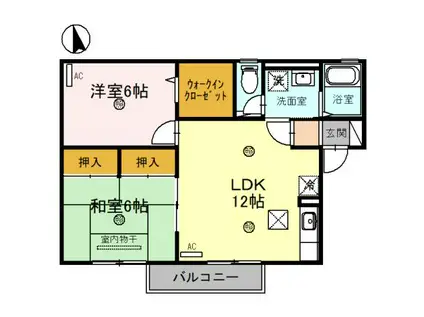 イースト NONAMI六番館(2LDK/1階)の間取り写真