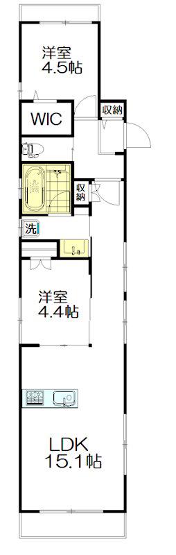 HEBEL ONE(2LDK/3階)の間取り写真