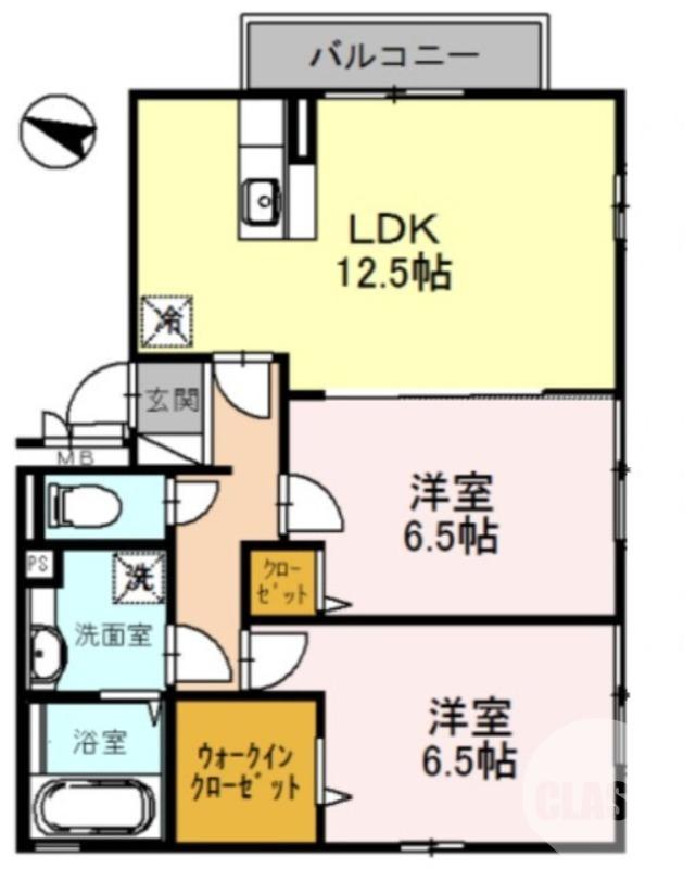 グレース寿(2LDK/2階)の間取り写真