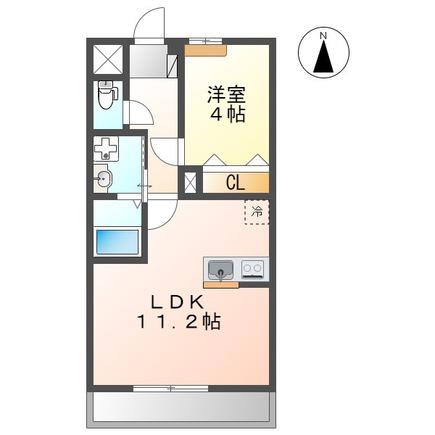 ユ シェルポン(1LDK/2階)の間取り写真