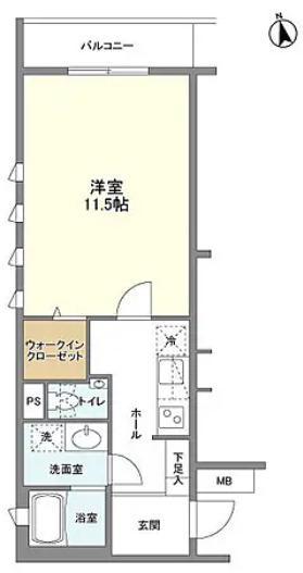 西麻布SBMマンション(1K/4階)の間取り写真
