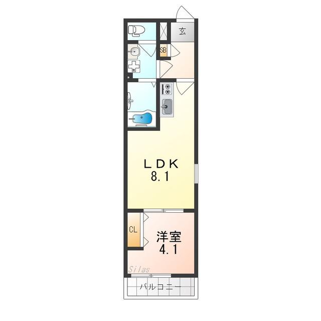 KS ノース PLACE(1LDK/1階)の間取り写真