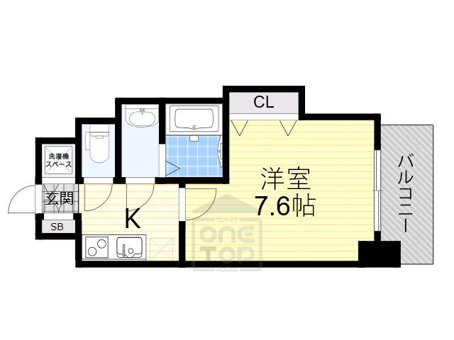 ラグゼ新大阪4(1K/2階)の間取り写真