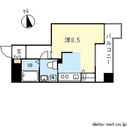 サンフォニー(ワンルーム/11階)の間取り写真