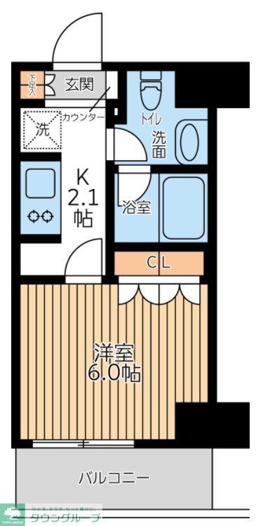 CITY LUX TOBE(1K/9階)の間取り写真