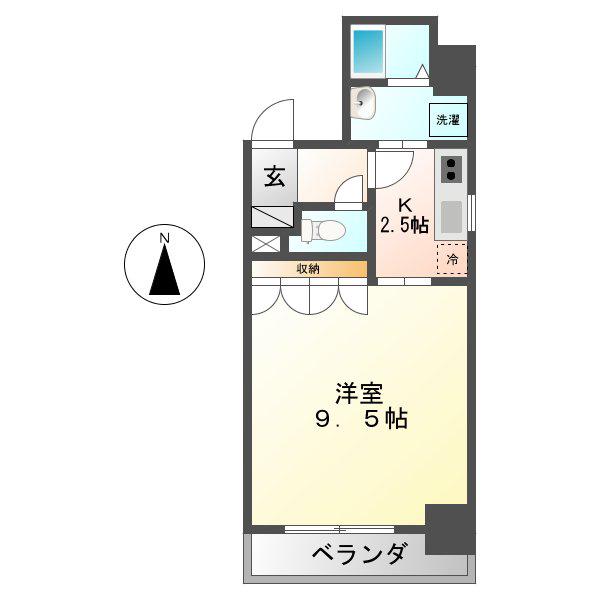 ウイステリア(1K/2階)の間取り写真