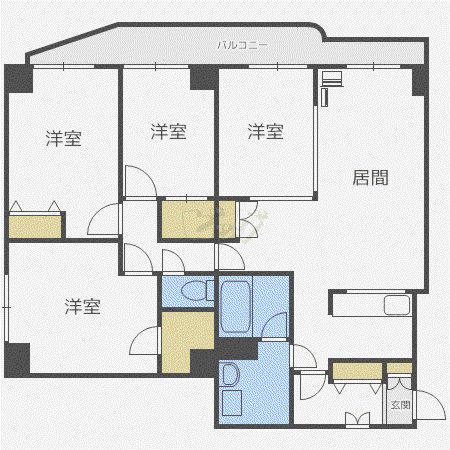GUFO伏見(4LDK/12階)の間取り写真