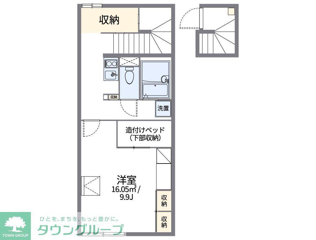 レオパレスベルタ千川(1K/2階)の間取り写真