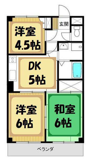 メゾンミナミ(3DK/2階)の間取り写真