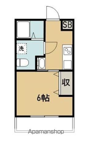 フラット横山(1K/2階)の間取り写真