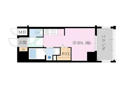 ニューガイアリルーム平尾駅前 24(ワンルーム/7階)の間取り写真