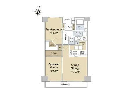 藤和シティーホームズ桜木町(1SLDK/2階)の間取り写真