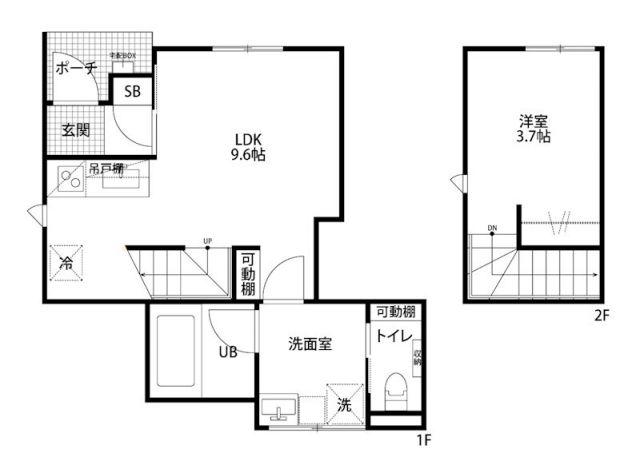 WILLS田中町(1LDK/1階)の間取り写真