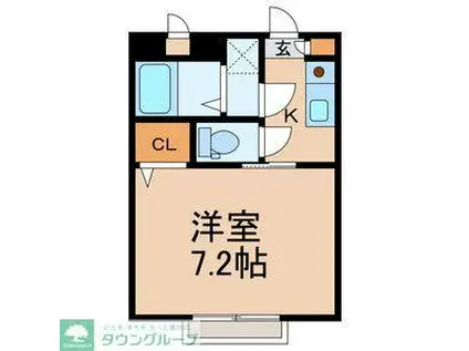 モリハイツ(1K/1階)の間取り写真