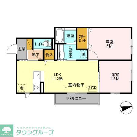 VILLETTA(2LDK/2階)の間取り写真