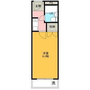 グランドハイツ末広(1K/2階)の間取り写真