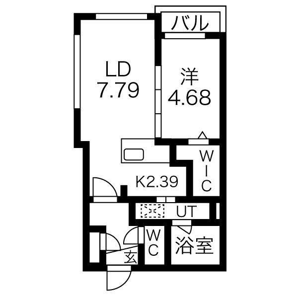 アジュールコートS7(1LDK/3階)の間取り写真