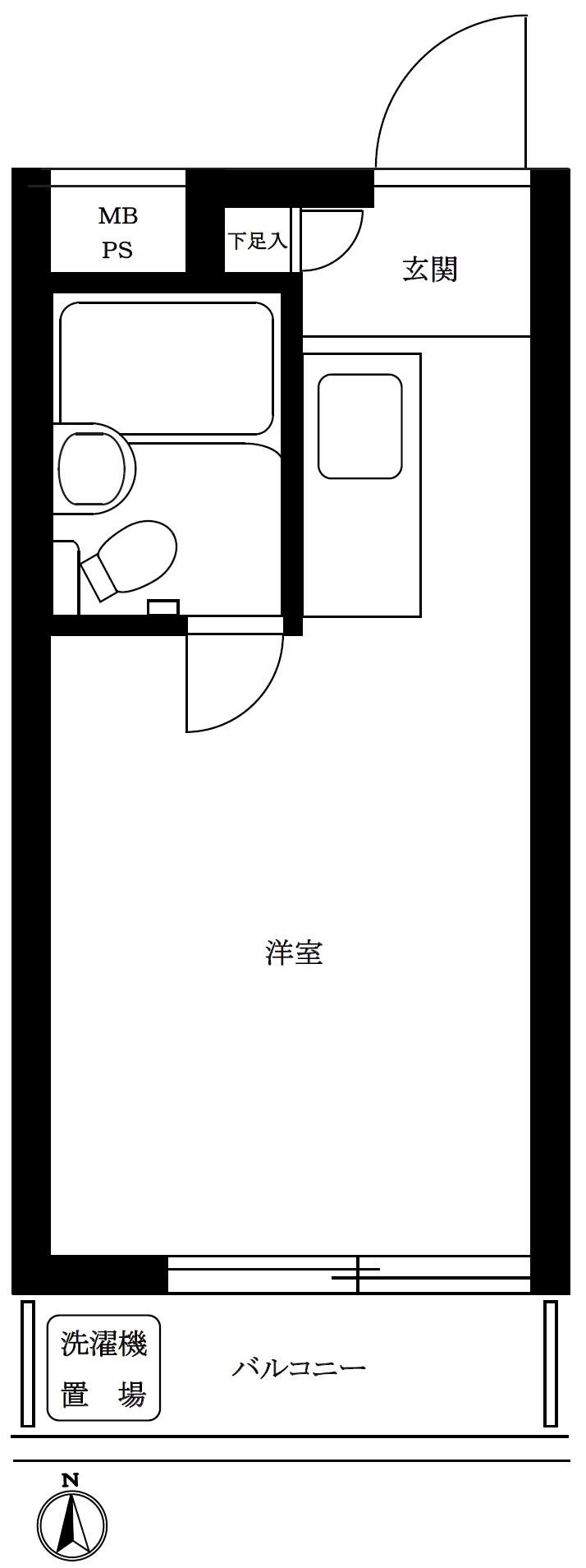 クリスタル笹塚PART I(ワンルーム/4階)の間取り写真