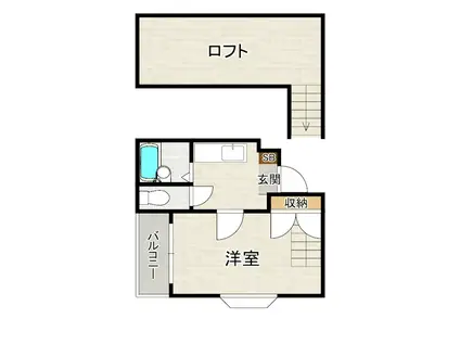 EPOCH大橋南(1K/2階)の間取り写真