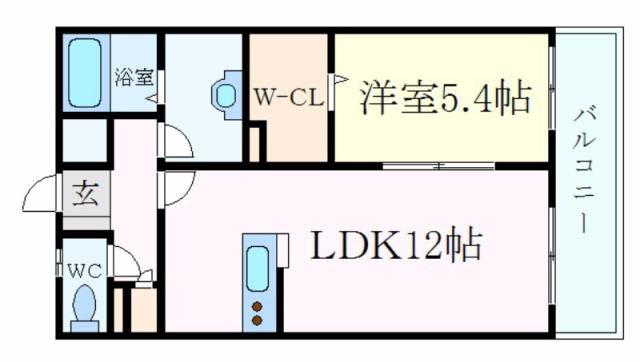 山陽電鉄本線 手柄駅 徒歩5分 3階建 築17年(1LDK/3階)の間取り写真