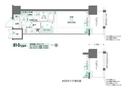 ZOOM東陽町(1K/14階)の間取り写真