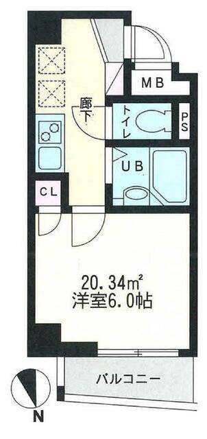 ＪＲ中央線 高円寺駅 徒歩10分 5階建 築10年(1K/2階)の間取り写真