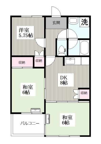 バンシャトー(3DK/3階)の間取り写真